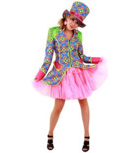 Flower Power Slipcoat Hippie Clown Damen