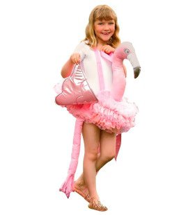 Op De Rug Van Een Roze Flamingo Meisje Kostuum