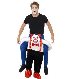 Op De Rug Van Een Horror Clown Man Kostuum