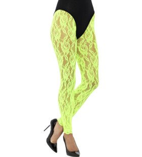 Kanten Jaren 80 Legging Neon Groen