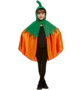 Oranje Cape Halloween Pompoen Kind