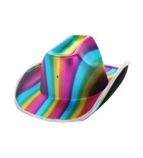 Led Licht Op Cowboy Hoed Regenboogrijk