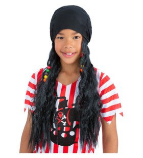 Hartes Bandana Mit Schwarzem Langem Haarpirat Gold Search Child