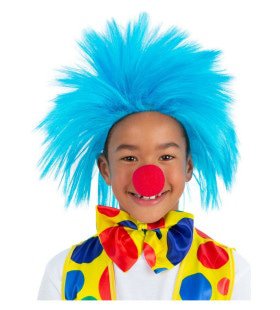 Wildebras Clown Pruik Blauw