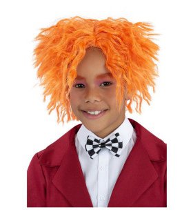 Gekke Professor Clown Oranje Pruik Kind