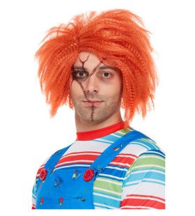 Verwarde Clown Pop Pruik Oranje