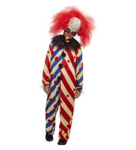 Gestreepte Enge Clown Kind Kostuum