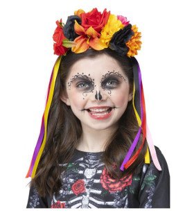 Day Of The Dead Bloemen Hoofdband Kind