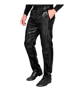 Shiney Pailletten Broek Zwart Man