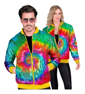 Bomberjack Hippie Tie Dye Pailletten Jas