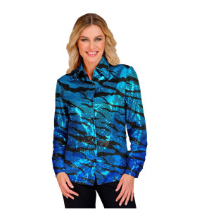 Pailletten Blouse Avatar Blue Water Vrouw