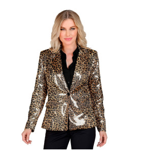 Pailletten Blazer Luipaard Chique Vrouw