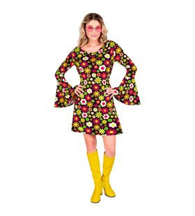 Super 60s Flower Dance Jurk Vrouw