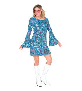 Super 60s Mandala Blue Jurk Vrouw