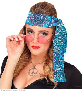 So 60s Hoofdband Mandala Blauw