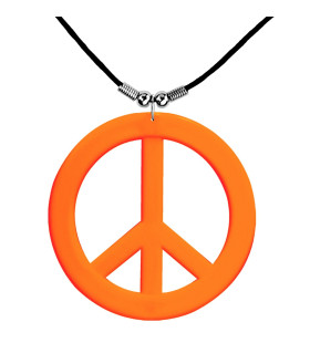 Halskette Peace Symbol Neonorange