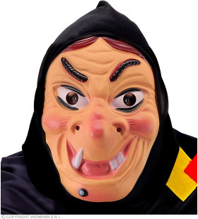 Heks Hoektand Masker Met Hoofddoek Kostuum