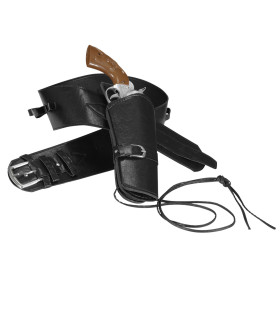 Knallende Cowboy Western Holster Met Riem Lederlook , Zwart