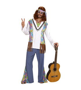 Hippie -Mann, Woodstock Lennon Kostüm Herren