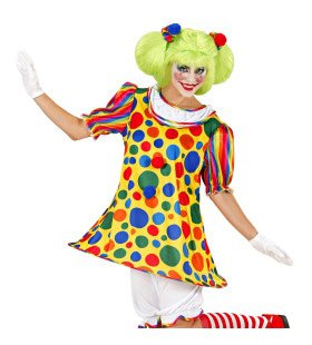 Vrolijk Clown Meisje Kostuum Vrouw