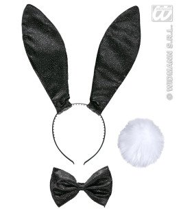 Verkleedset Bunny Glitter Zwart