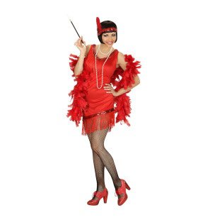 Detroit Flapper Rood Vrouw Kostuum