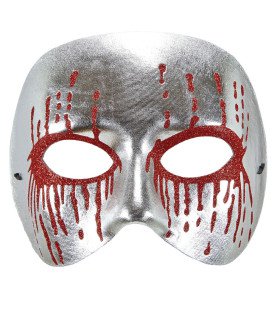 Mask Psychopath Silber Mit Blutenden Augen Blutiger Pierot