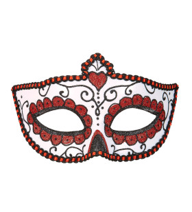 Mexicaans Oogmasker Dia De Los Muertos Zwart & Rood