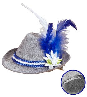 Oktoberfest Dames Mini Beierse Fedora, Blauw