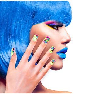 Bonte Nagels Lapwerk Neon