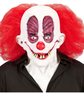 Mask Crazy Clown Schlechte Zähne Mit Haaren Einschließlich Nacken