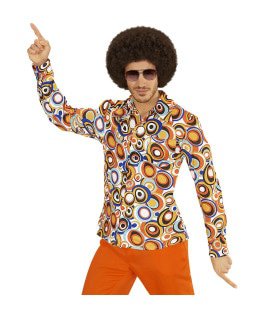 Groovy Garry 70s Heren Shirt, Luchtbellen Man