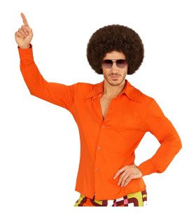 Groovy Garry 70er Männerhemd, Orange Herren