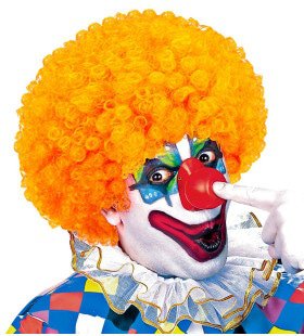 Afro Clownpruik Krullen, Oranje