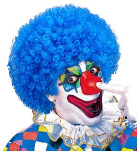 Afro Clown Perücken Locken, Hellblau