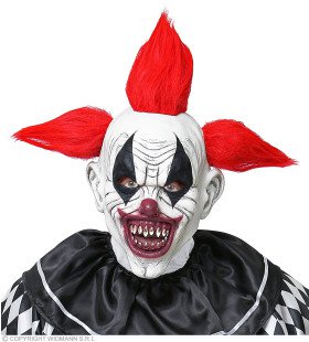 Afgrijselijke Scary Clown Masker Met Vreemd Kapsel