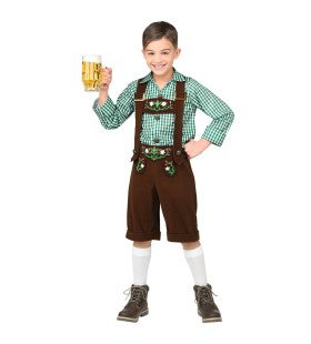 Brown Lederhosen Mit Hemd Young Gelernte Bierparty Kostüm für Jungen