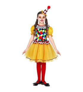 Jolly Clown Fröhliche Farben Kostüm für Mädchen