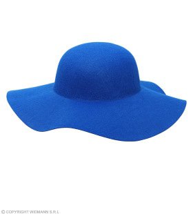 Blue Hippie Hat Wide Edge