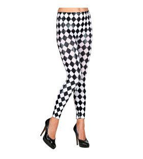 Harlekin Leggings Schwarz -Weiß -Fenster