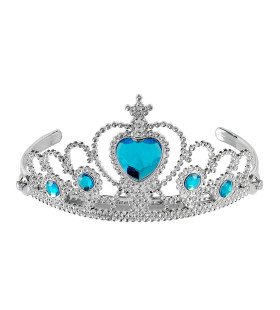 Zilveren Tiara Met Turquoise Steentjes Prinses