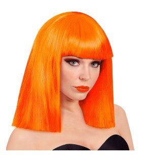 Pruik Showgirl Steil Haar Neon Oranje