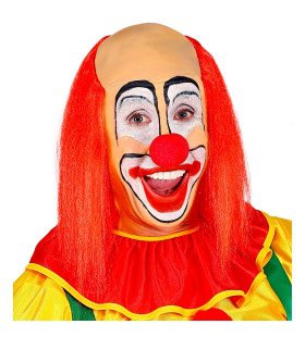 Nackter Schädel Mit Langem Rotem Haarclown