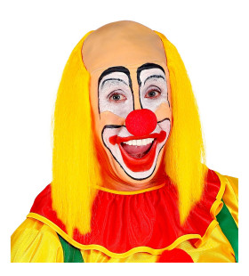 Kale Schedel Met Lang Geel Haar Clown