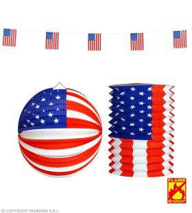 Set Flag -Linie, Papierball Und Lantern USA Independance Day