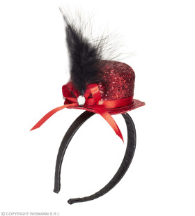 Jaren 20 Mini Glitter Hoed Rood