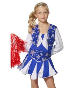 Dansende Cheerleader Luxe Blauw Meisje Kostuum