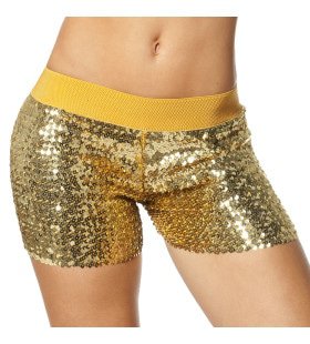 Hotpants Pailletten Goud Vrouw