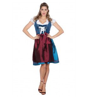 Heidi Edelweiss Oktoberfest Dirndl Blauw Damenkostüm