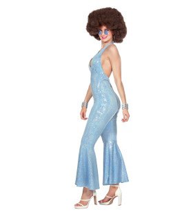 Zeemeermin Blauwe Disco Catsuit Vrouw Kostuum